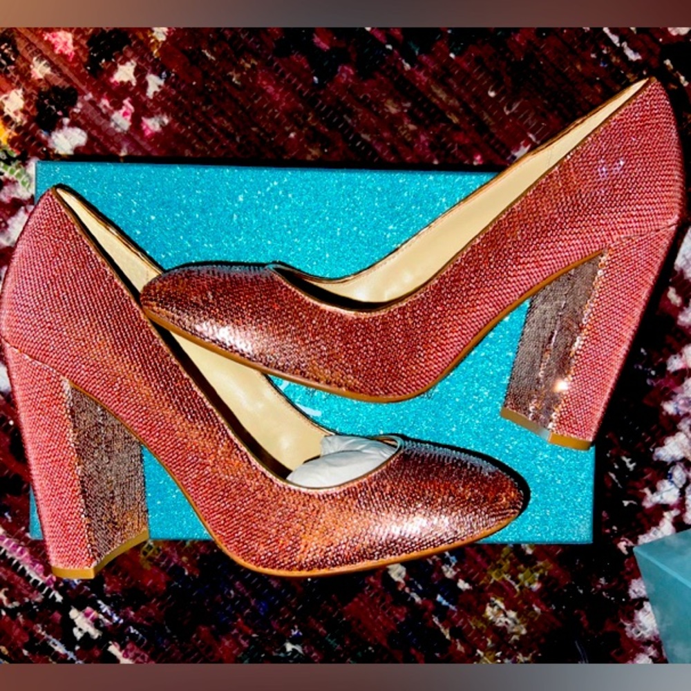 Dusty pink sparkle Betsey Johnson heels